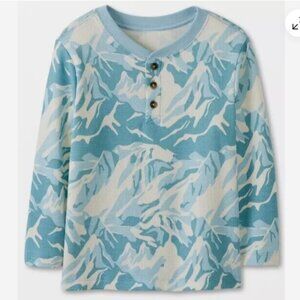 Hanna Andersson Peak Point Print Waffle-knit Henley